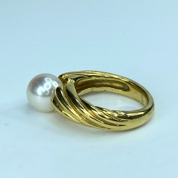 Mikimoto 8.18mm Akoya Pearl 18 karat South Sea Pearl ring 8.25g w/box JR8465 - Picture 4 of 10
